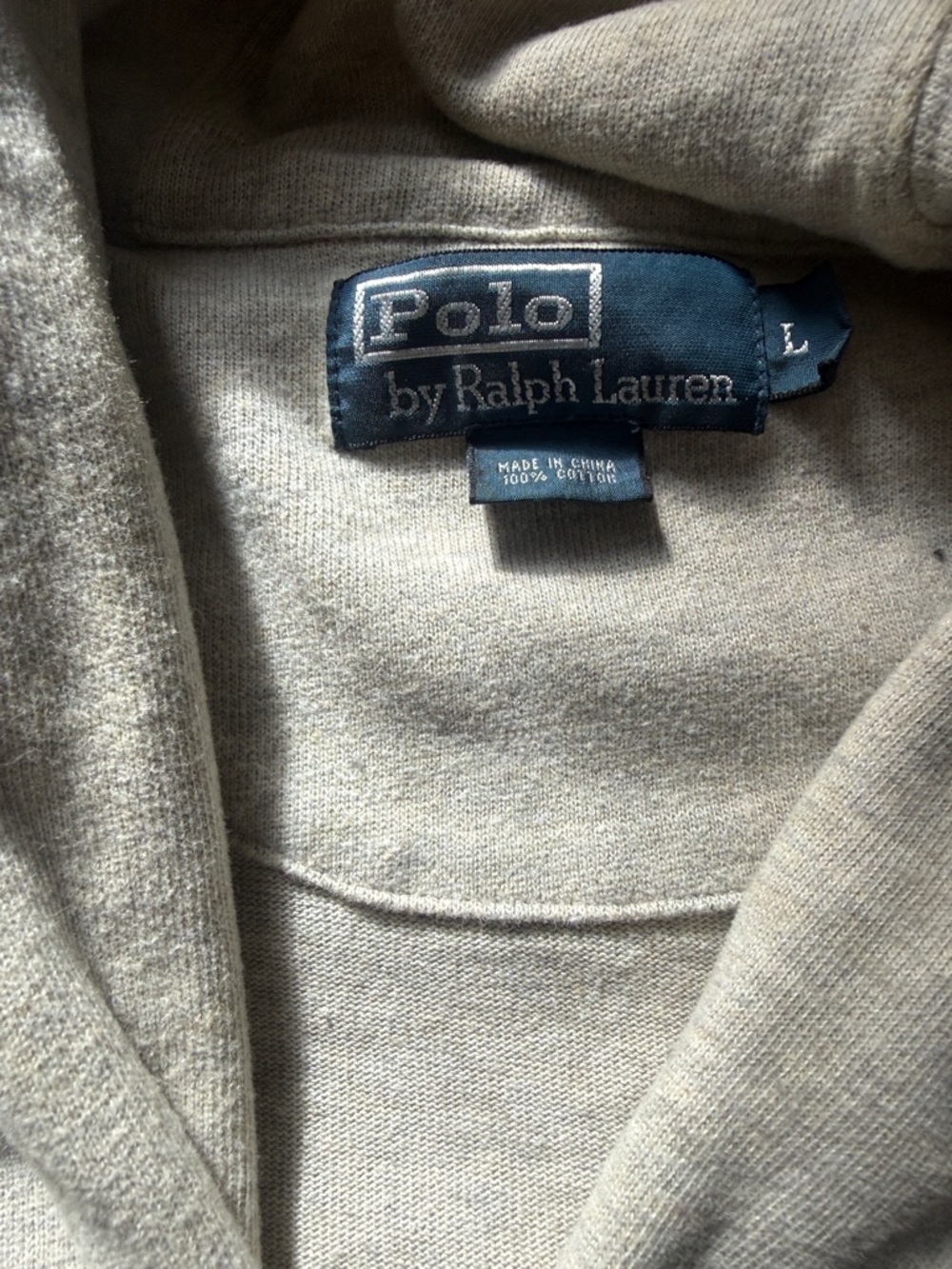 Polo by Ralph Lauren Men's Light Beige V-Neck Cotton Sweater